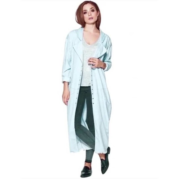 One Teaspoon Le Hustle Coat She Wolf Denim Chambray Long Duster Jacket
